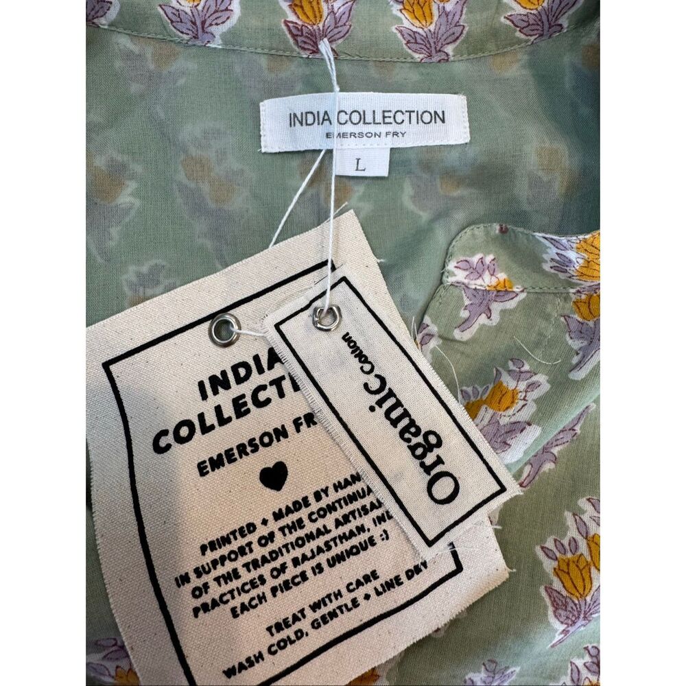 NWT Emerson Fry Francis Maxi Dress Harper Organic Green Floral Boho Large - Picture 11 of 12